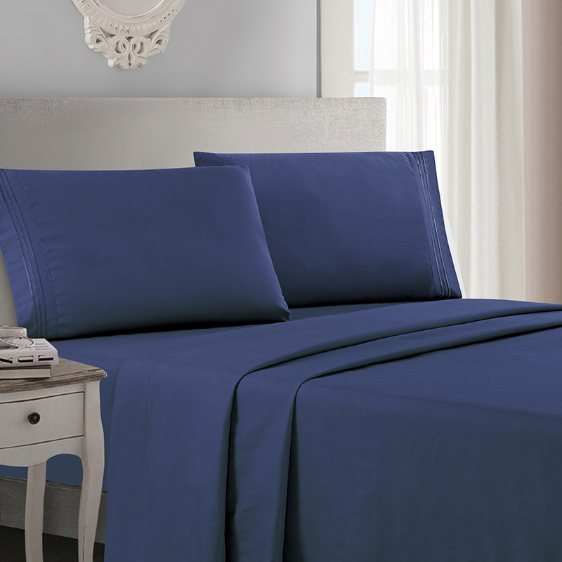 Hotel Collection 1800 Thread Count Microfiber Bed Sheet Set with Deep Pocket Fitted Sheet
