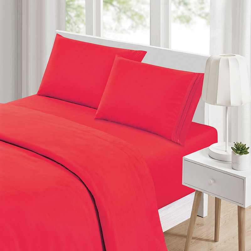 Hotel Collection 1800 Thread Count Microfiber Bed Sheet Set with Deep Pocket Fitted Sheet