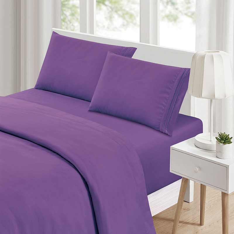 Hotel Collection 1800 Thread Count Microfiber Bed Sheet Set with Deep Pocket Fitted Sheet