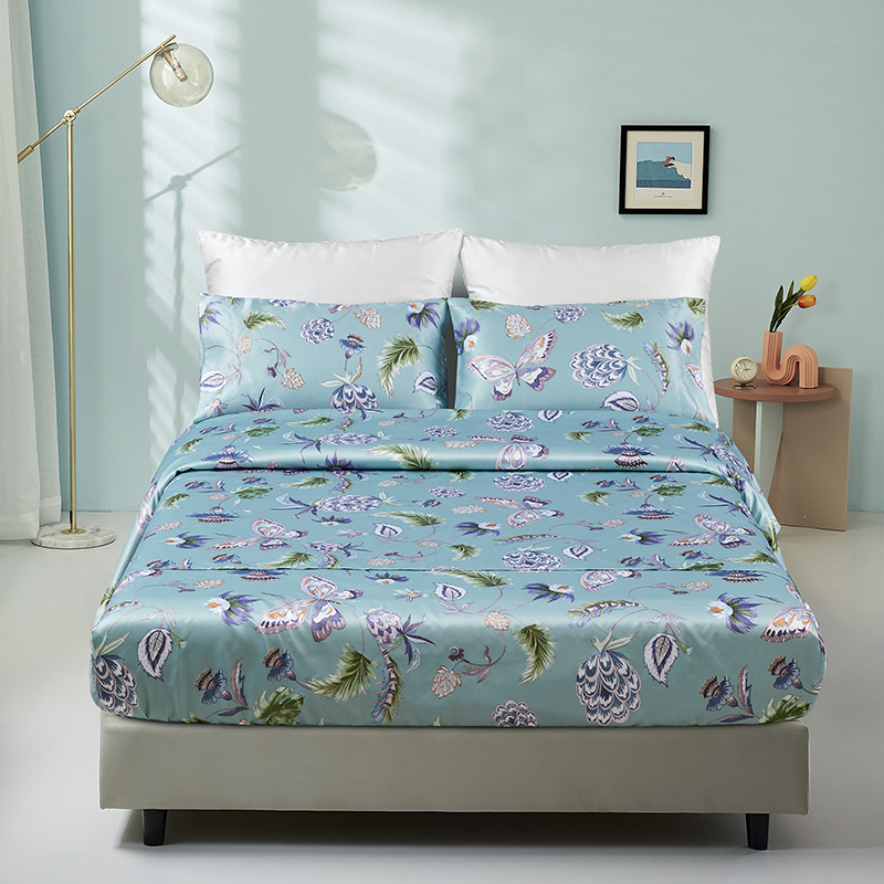 Polyester Brushed fabric Colorful floral pattern printing quilt cover pillowcase set bedding set for  family
