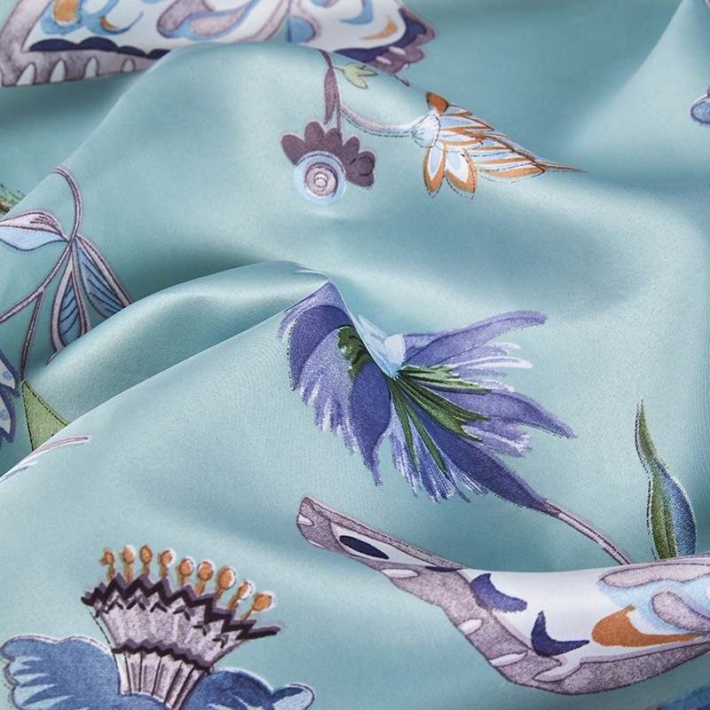 Polyester Brushed fabric Colorful floral pattern printing quilt cover pillowcase set bedding set for  family