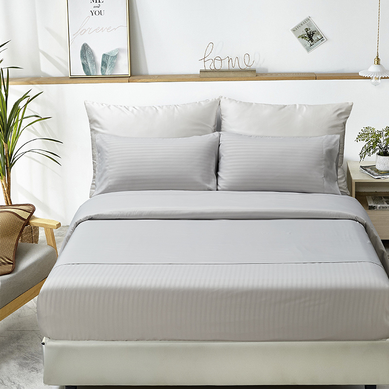 Super Soft Striped Sheet Set 4 pieces set include 1pc fitted sheet 1pc flat sheet 2pc pillowcases