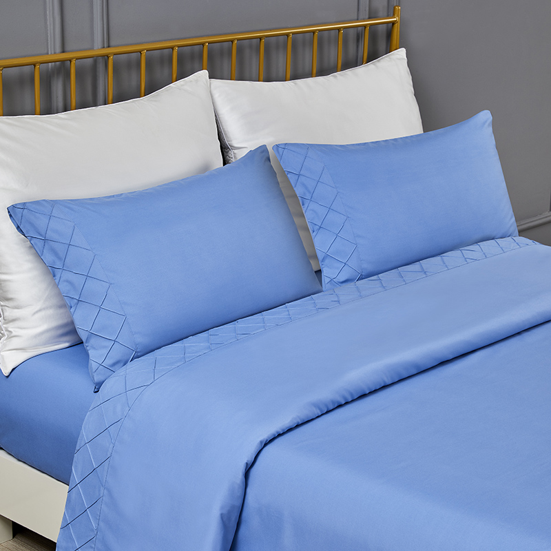 high quantity 100gsm Diamond hem 100% polyester microfiber hotel bed sheet sets