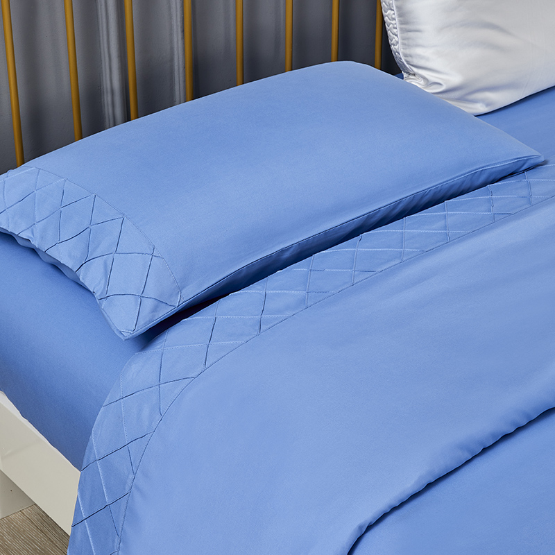 high quantity 100gsm Diamond hem 100% polyester microfiber hotel bed sheet sets