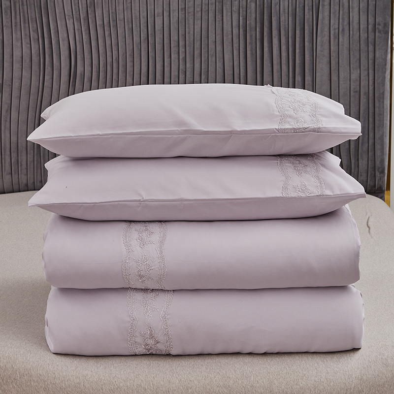 Lace Edge 100% Microfiber  Beautiful Bed Cover Bedding Duvet Cover Set