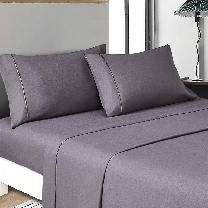 100% Polyester Brushed Microfiber 4 Pieces Bedding Set Flat Sheet
