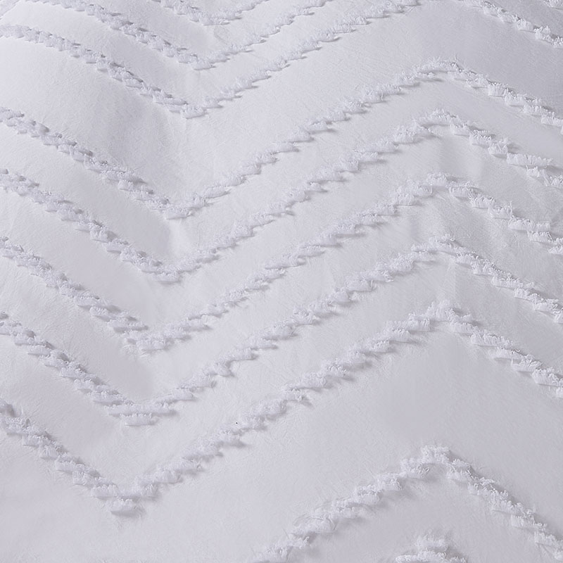 Duvet Cover Set Solid White Tufted Jacquard Geometric Wave Pattern Elegant Luxury Bedding Sets quilt cover set sale
