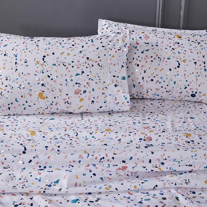Ultra Soft Kids METALLIC Printed Twin Size Sheet Set 3-Piece - Wrinkle & Fade Resistant Double Brushed Microfiber Sheets Set with Pillowcase