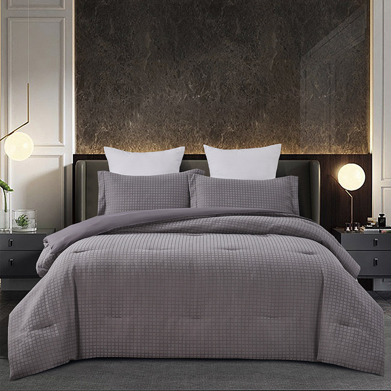 Soft Lattice Jacquard  Duvet Cover Set With Pillowcases Quilt Cover Set Comforter Cover For Bedroom 100% Polyeste