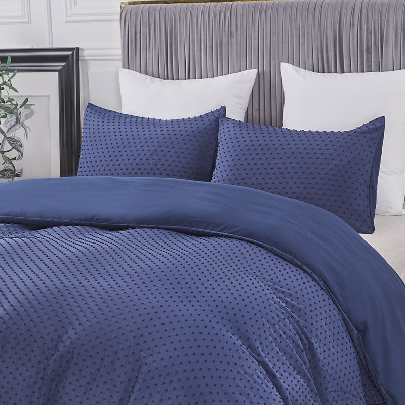 Wholesale Super Soft Bed Linen Decorative Dot Tufted Textured Carved Pile Luxury Duvet Cover Set