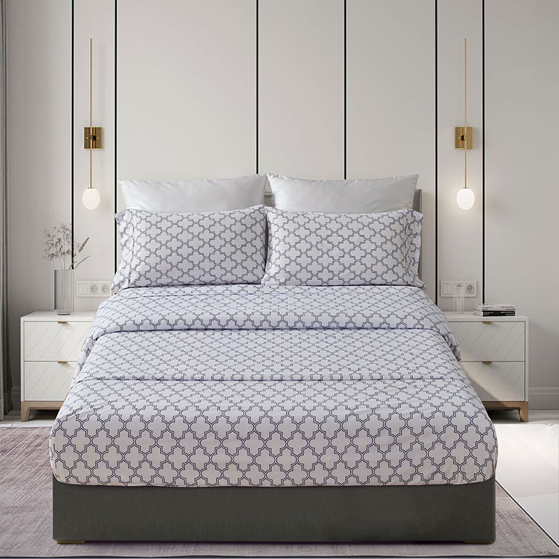 100% polyester Printed 4pcs microfiber sheet set