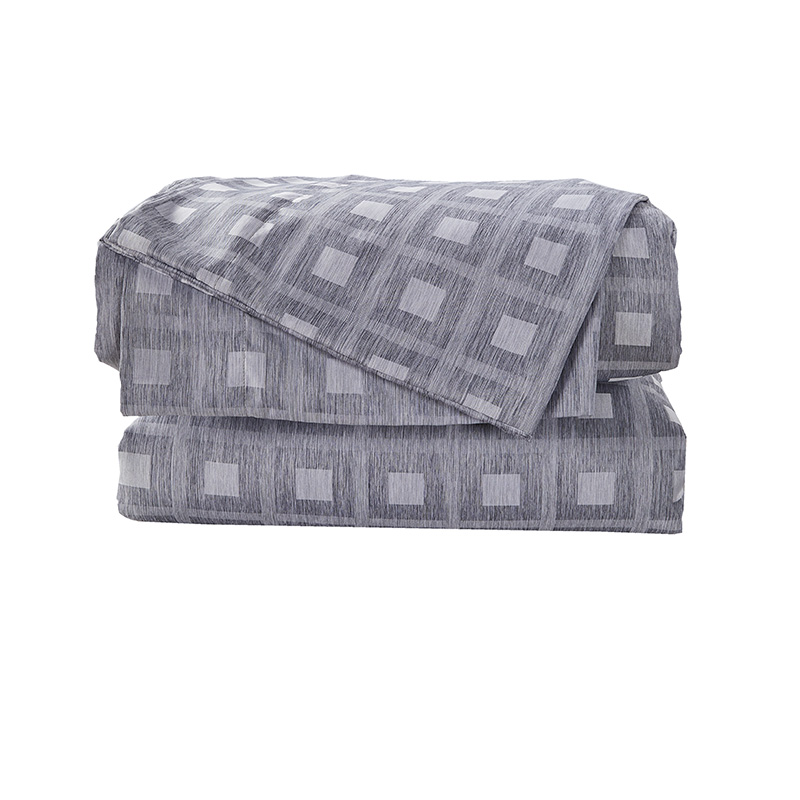Plain dyed jacquard  queen size polyester fabric bed sheet set