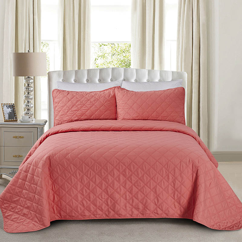 Reversible quilt coverlet set lightweight bedspread 3 piece quilt set