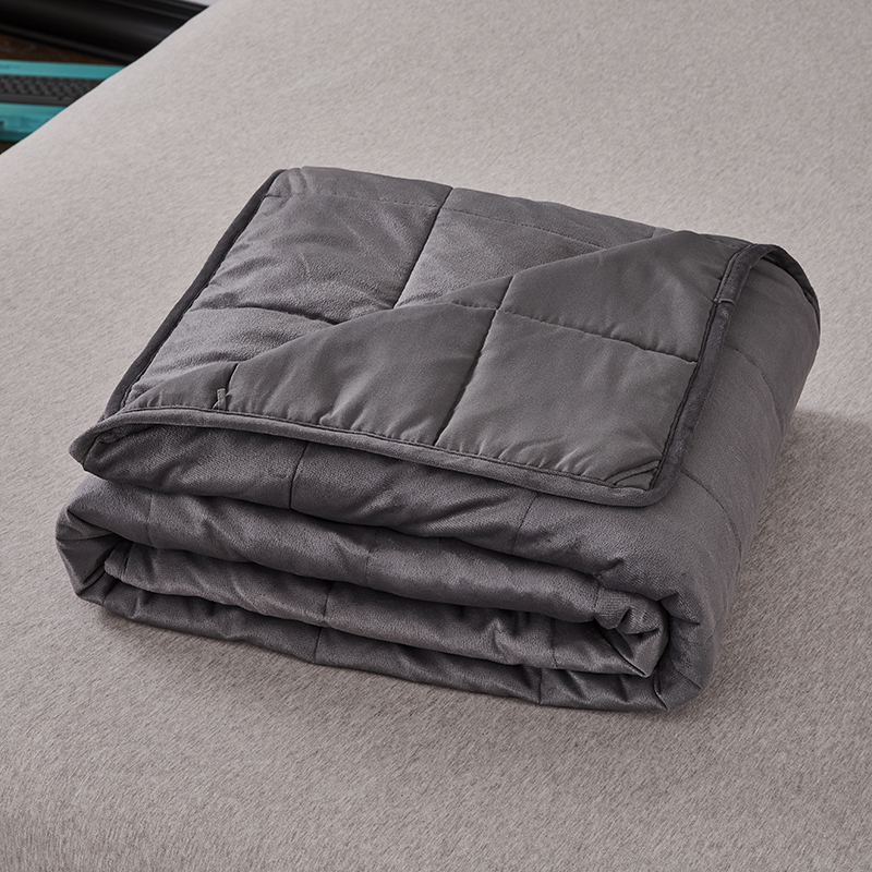 Hot sale 12 lbs with cover 100% polyester relax sleep weighted blanket