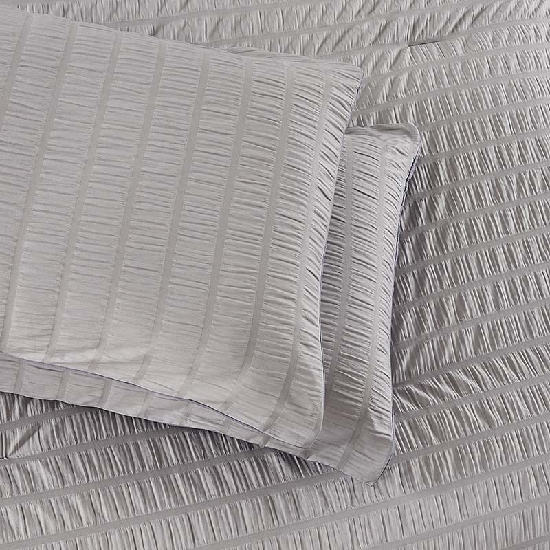 custom  luxury feather printed textured duvet cover bedding seersucker comforter sets