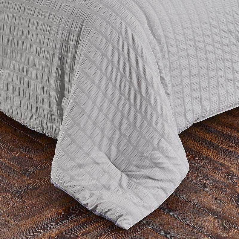 custom  luxury feather printed textured duvet cover bedding seersucker comforter sets