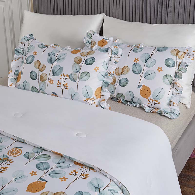 floral duvet cover sets vintage flower printed bedding ultra soft   twin extra long designer bedding set 3 pieces, 1duvet cover & 2pillowcases(ruffle style)