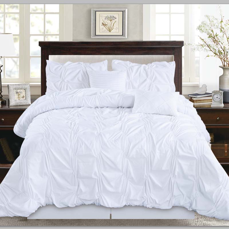 Intelligent Design Benny 5 Piece Metallic Elastic Embroidery Comforter Set Teen Bedroom Bedding, FullQueen Size, White