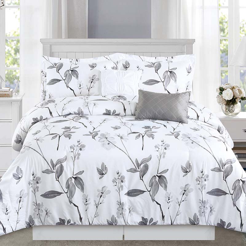 Luxury leaf printed custom comfort duvet cover microfiber bed duvet set