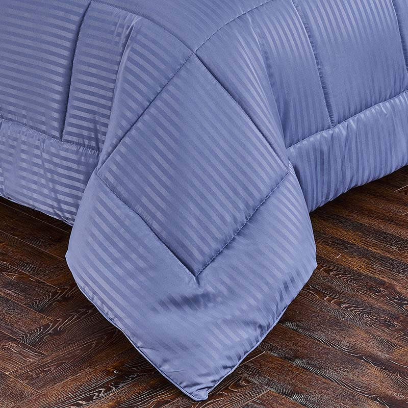 Navy colour and Satin stripe wholesale comforter sets luxury bedding set