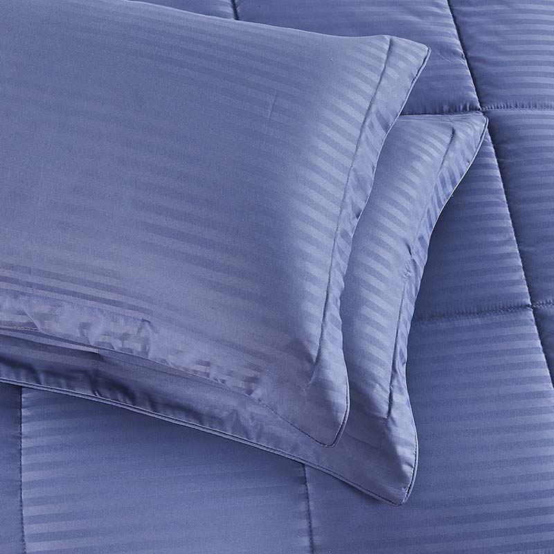 Navy colour and Satin stripe wholesale comforter sets luxury bedding set