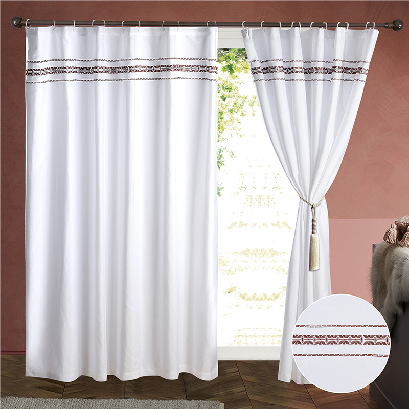 2021 Microfiber modern popular embroidery  shower curtain bathroom nice curtain