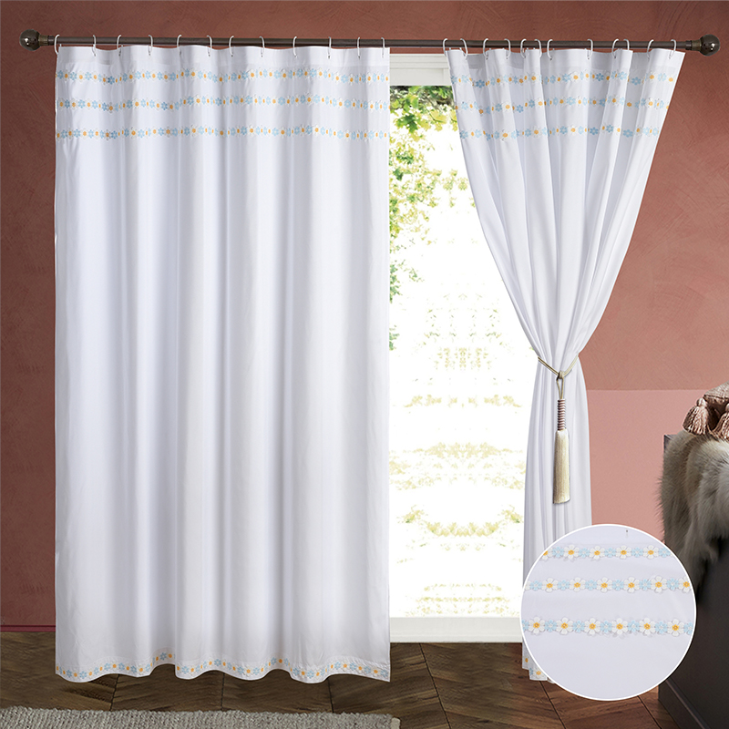New Design  Hot Salling Popular Flower Lace Shower Curtain For Bathroom Home Decorative