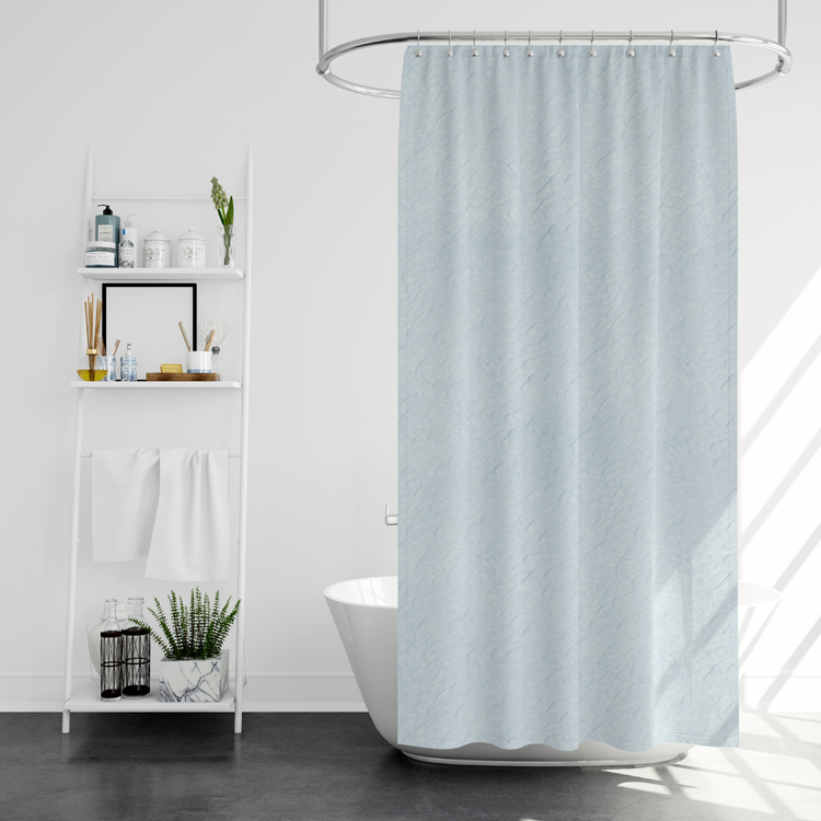3D Marble Geometric Embossed Bathroom Shower Curtain