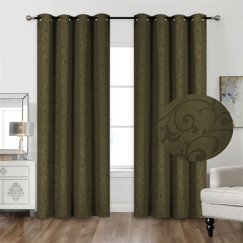 Blush Blackout Curtains Printed Grommet Room Darkening Curtains