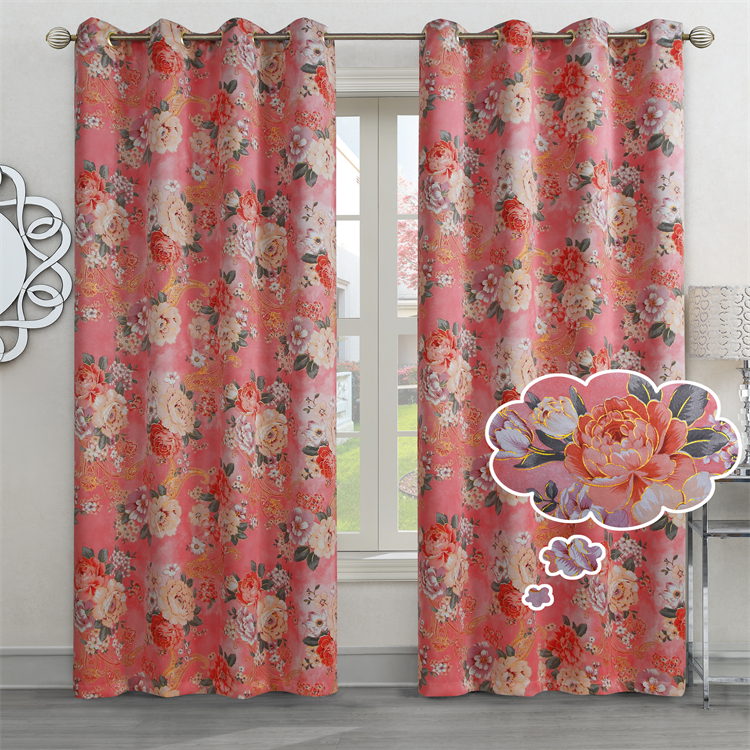 Cortina Dolly Sheer Curtian With Foil Print