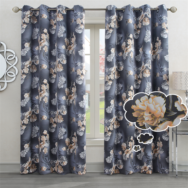 Cortina Dolly Sheer Curtian With Foil Print