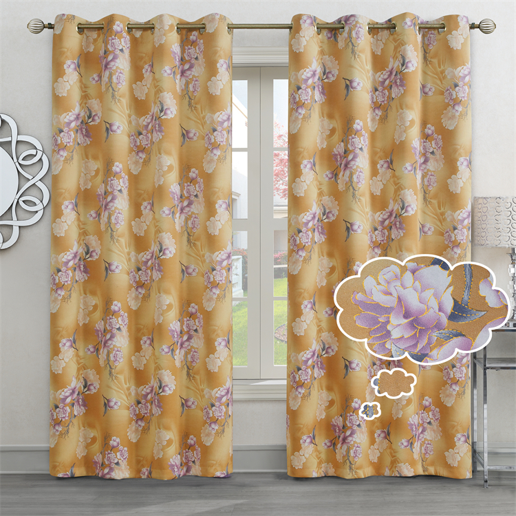 Cortina Dolly Sheer Curtian With Foil Print