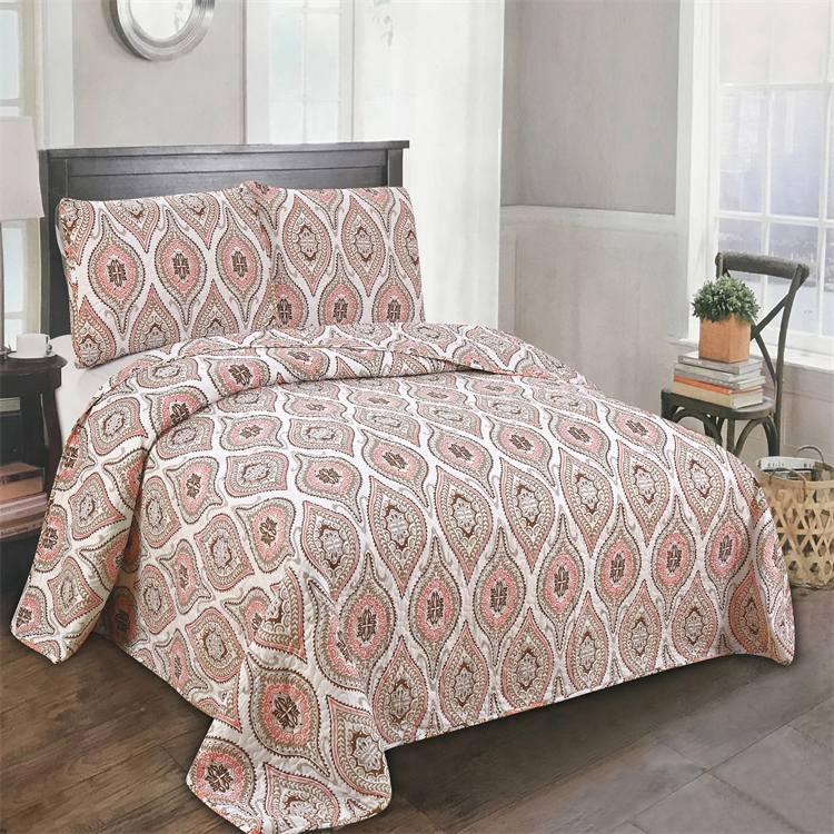100% Polyester Embroidery Microfiber Bedspread Fitted Quilted Bedspreads