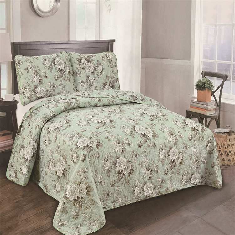 100% Polyester Embroidery Microfiber Bedspread Fitted Quilted Bedspreads