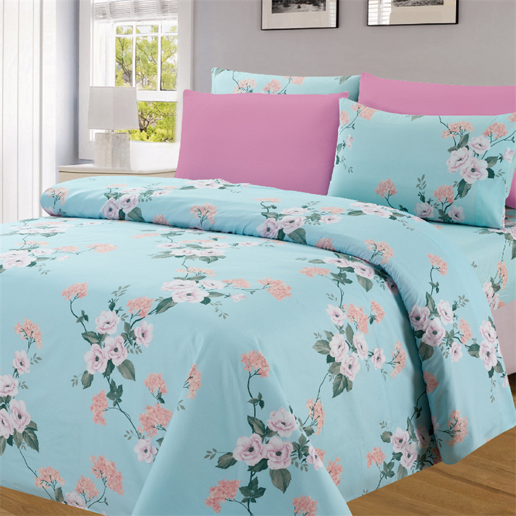 Flower Pattern Six -Piece Skin-Friendly Cotton Bedding Set