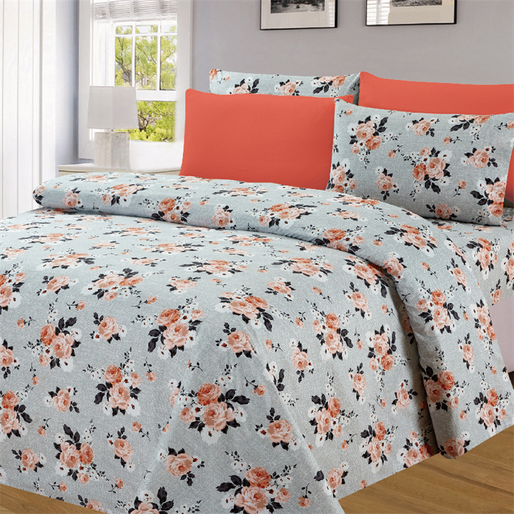 Flower Pattern Six -Piece Skin-Friendly Cotton Bedding Set