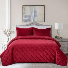 Reversible quilt coverlet set lightweight bedspread 3 piece quilt set